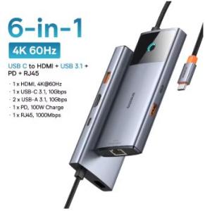 Hub 6in1 Baseus Metal 