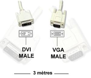 Cordon DVI-I 24+5 VGA 3m